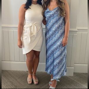 Blue Printed Slip Dresses